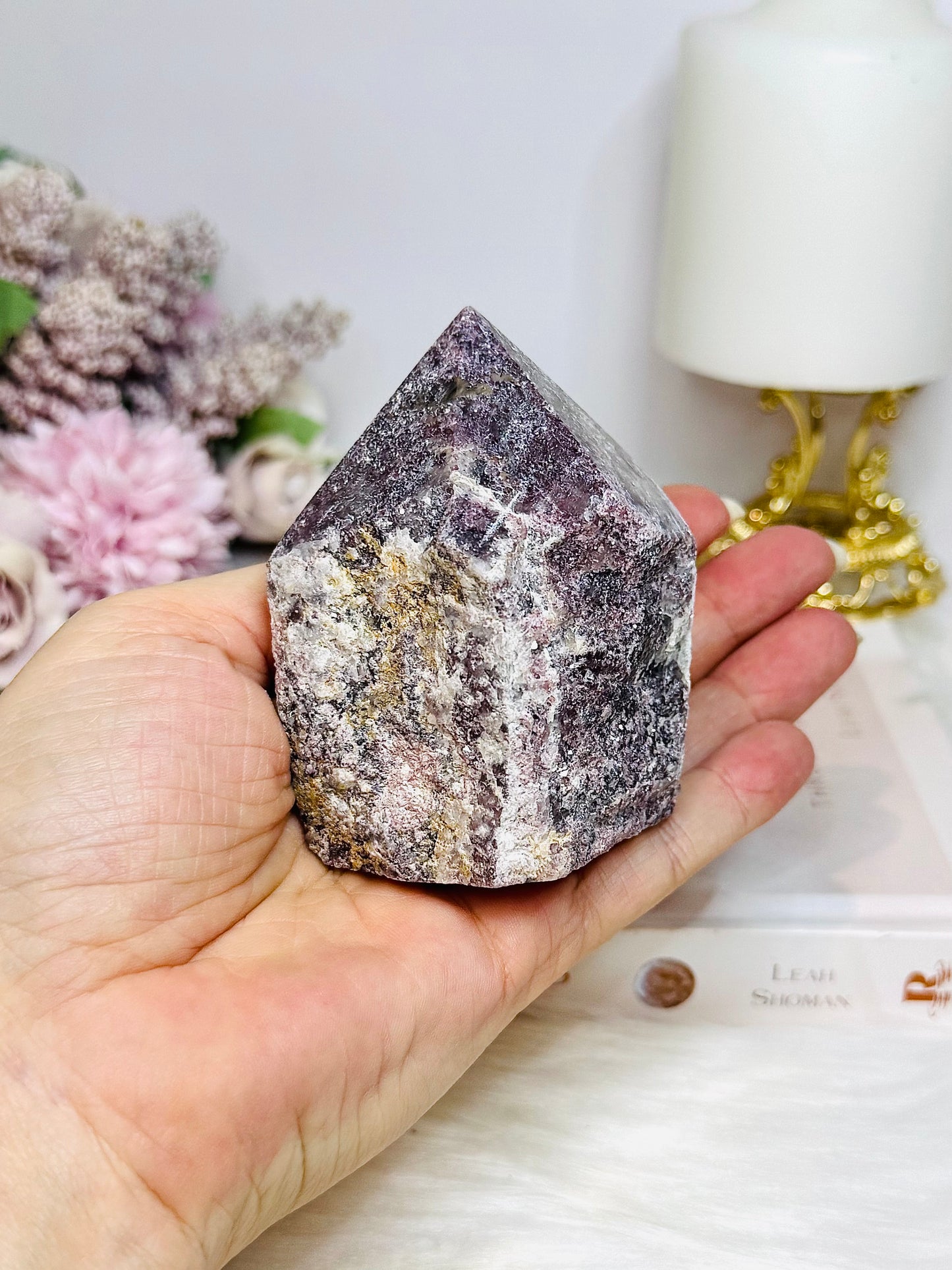 Lepidolite Polished Point 8cm 306g