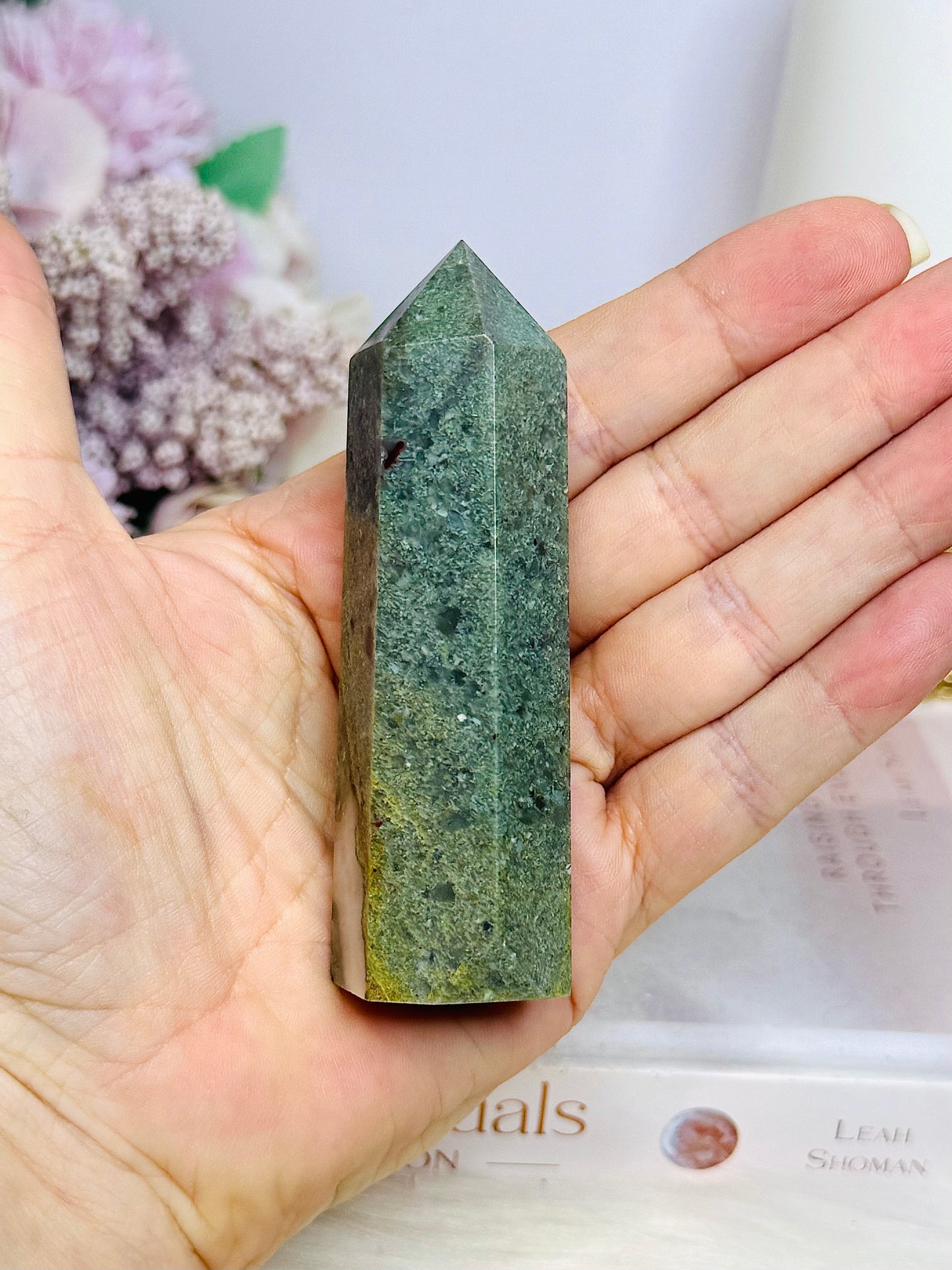 Moss Agate Tower 9cm