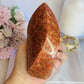 Incredible Large Chunky 14cm Sunstone Carved Flame | Freeform