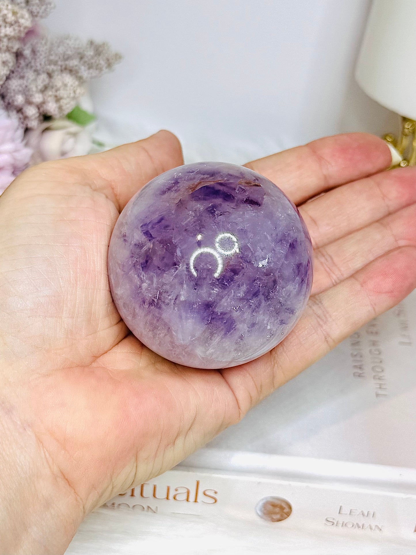 High Grade Amethyst X Agate Sphere On Stand 227g