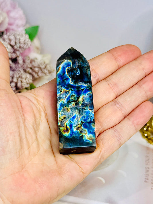 High Grade Labradorite Tower Full of Flash 7.5cm
