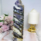 Large Purple Fluorite X Sphalerite Tower 21cm 1.15KG