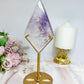 High Grade Amethyst In Quartz Diamond On Stand 21.5cm