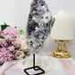 Tall 18cm Natural Zeolite | Flower Amethyst Slab on Stand From Brazil