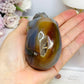 Blue Druzy Agate Carved Skull 9cm 316g