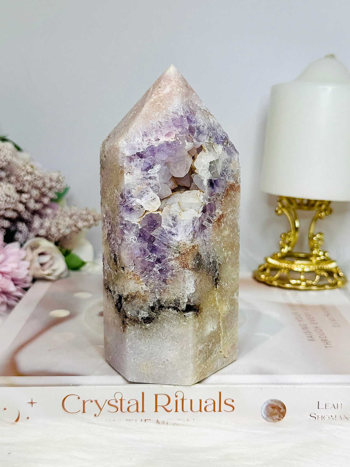 High Grade Chunky Pink Amethyst Druzy Tower 14.5cm 742g