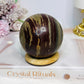 Large Zebra Rock Sphere on Stand 546g