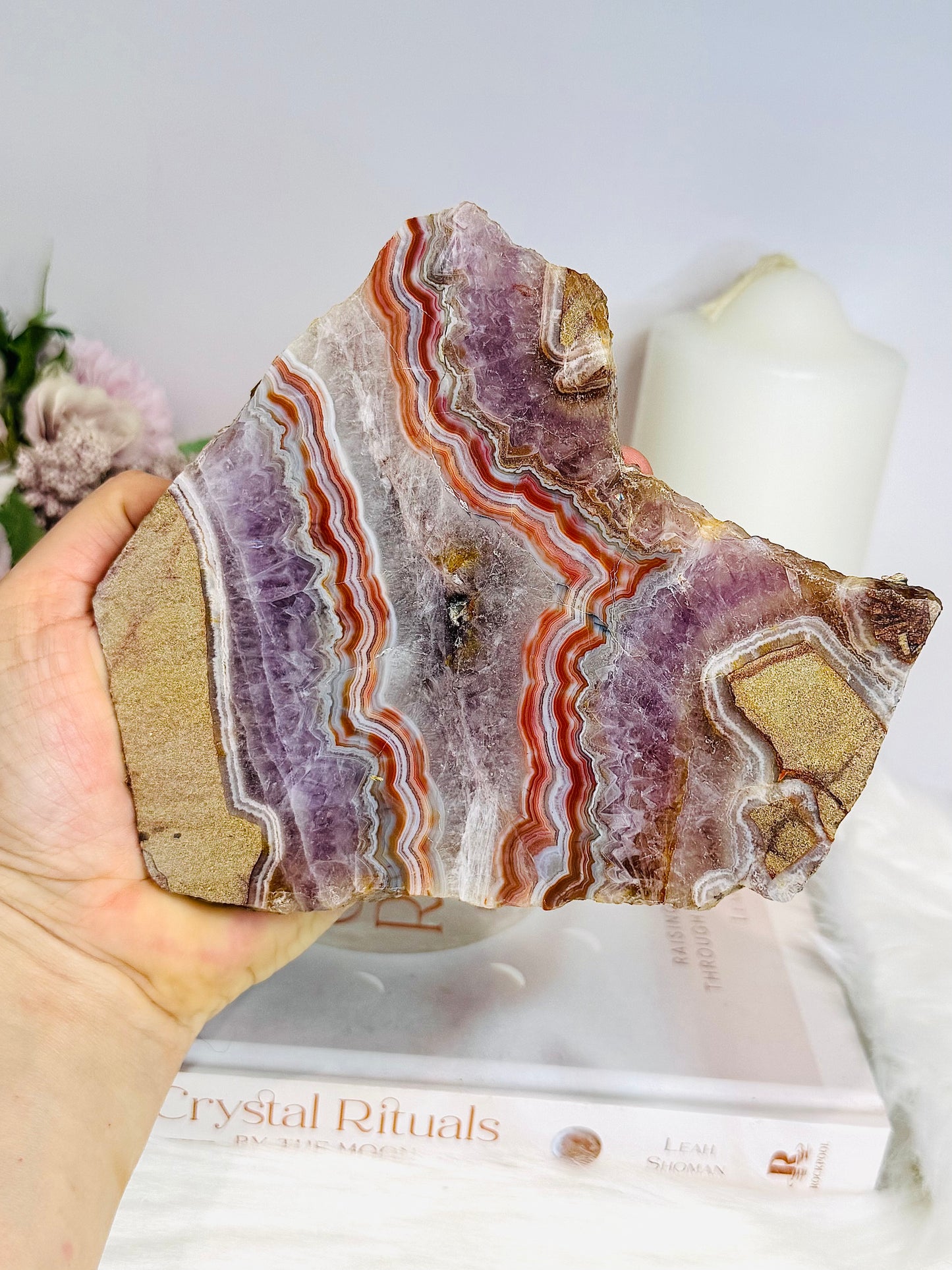 Large Natural Crazy Lace Amethyst Slab 16cm 430g