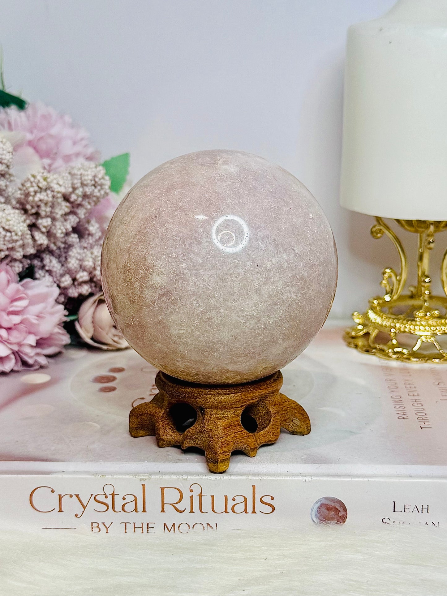 Large Pink Amethyst Druzy Sphere on Stand 610g