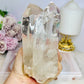 High Grade Clear Quartz Twin | Double Tower with Rainbows on Stand 18cm (on stand) 900g