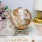 Large Flower Agate Sphere on Stand 521g