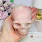 Large Pink Opal Carved Skull 10cm 828g
