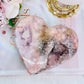 FABULOUS High Grade Pink Amethyst Carved Chunky Heart From Brazil with Incredible Crystallisation 558grams