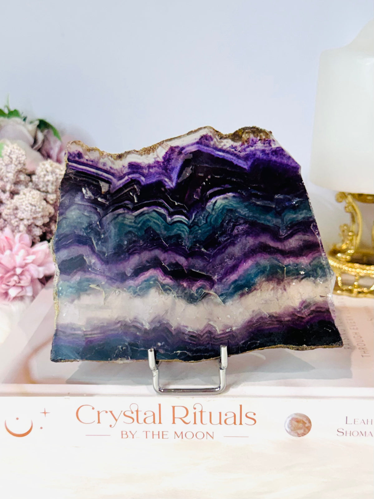 Rainbow Fluorite Slab on Stand 12.5cm