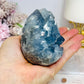 Large Blue Celestite Cluster on Stand 668g