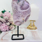 Classy & Fabulous Truly Gorgeous Natural Pink Amethyst Slab On Stand Full Of Crystallisation 19cm