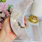 Stunning Large Chunky 15cm Druzy Pink Amethyst Carved Moon From Brazil