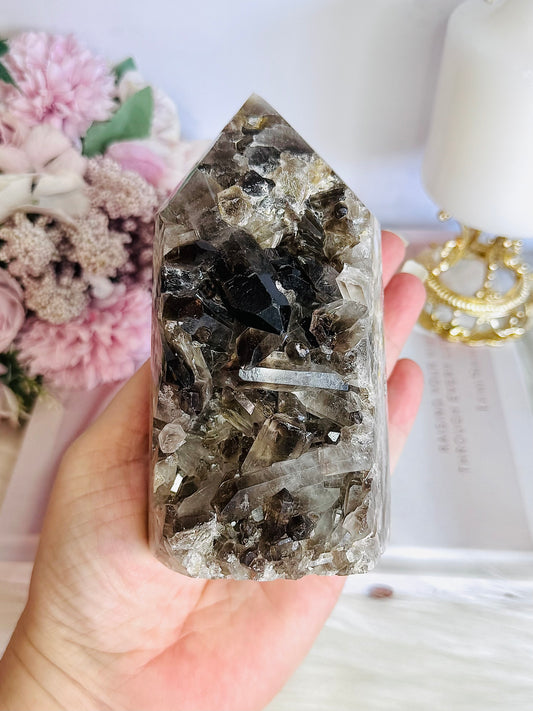 Smokey Quartz Cluster Tower 14cm 781grams From Brazil