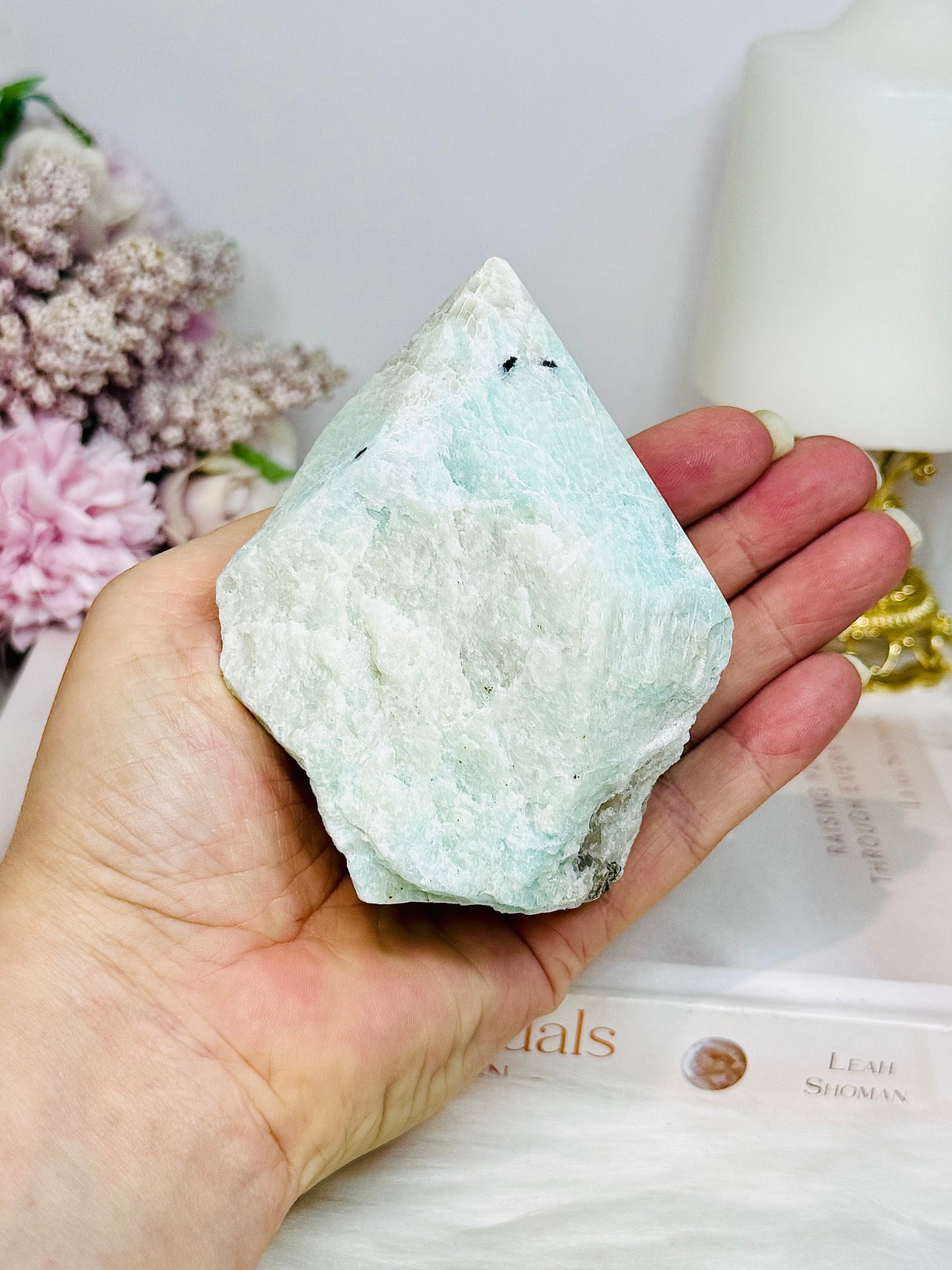 Large Green Amazonite Polished Point 9.5cm