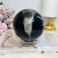 High Grade Huge Amethyst Druzy Agate Sphere on Stand 934g