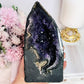 Classy & Truly Fabulous High Grade Large Deep Purple Sparkling Amethyst Cathedral 15cm 925grams From Brazil