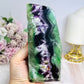 High Grade Rainbow Feather Fluorite Thick Slab 15cm