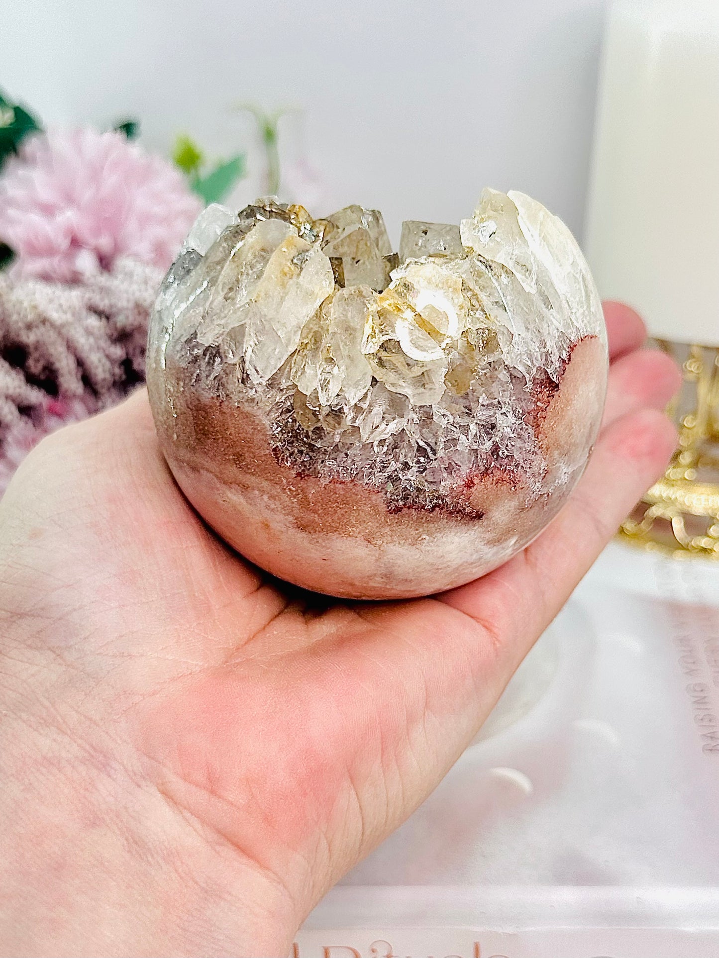 Classy & Absolutely Fabulous Large 489gram Druzy Pink Amethyst Stunning Sphere On Stand From Brazil