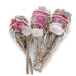 White Sage Torch with Rose Petals & Quartz 8cm Smudge Stick