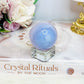 Blue Lace Agate Sphere on Stand 96g