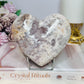 Large Druzy Pink Amethyst Chunky Heart on Stand 615g