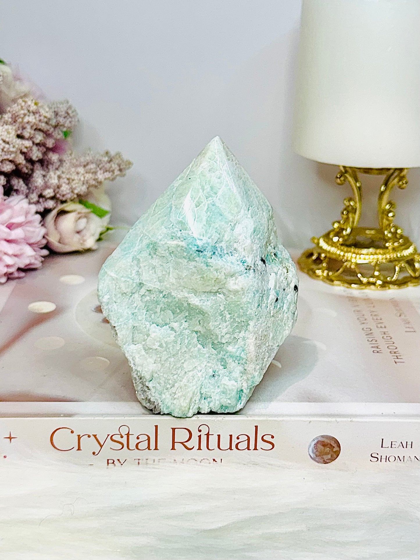 Large Green Amazonite Polished Point 9.5cm