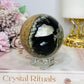 Large Volcano Agate (UV Reactive) Sphere On Stand 394g