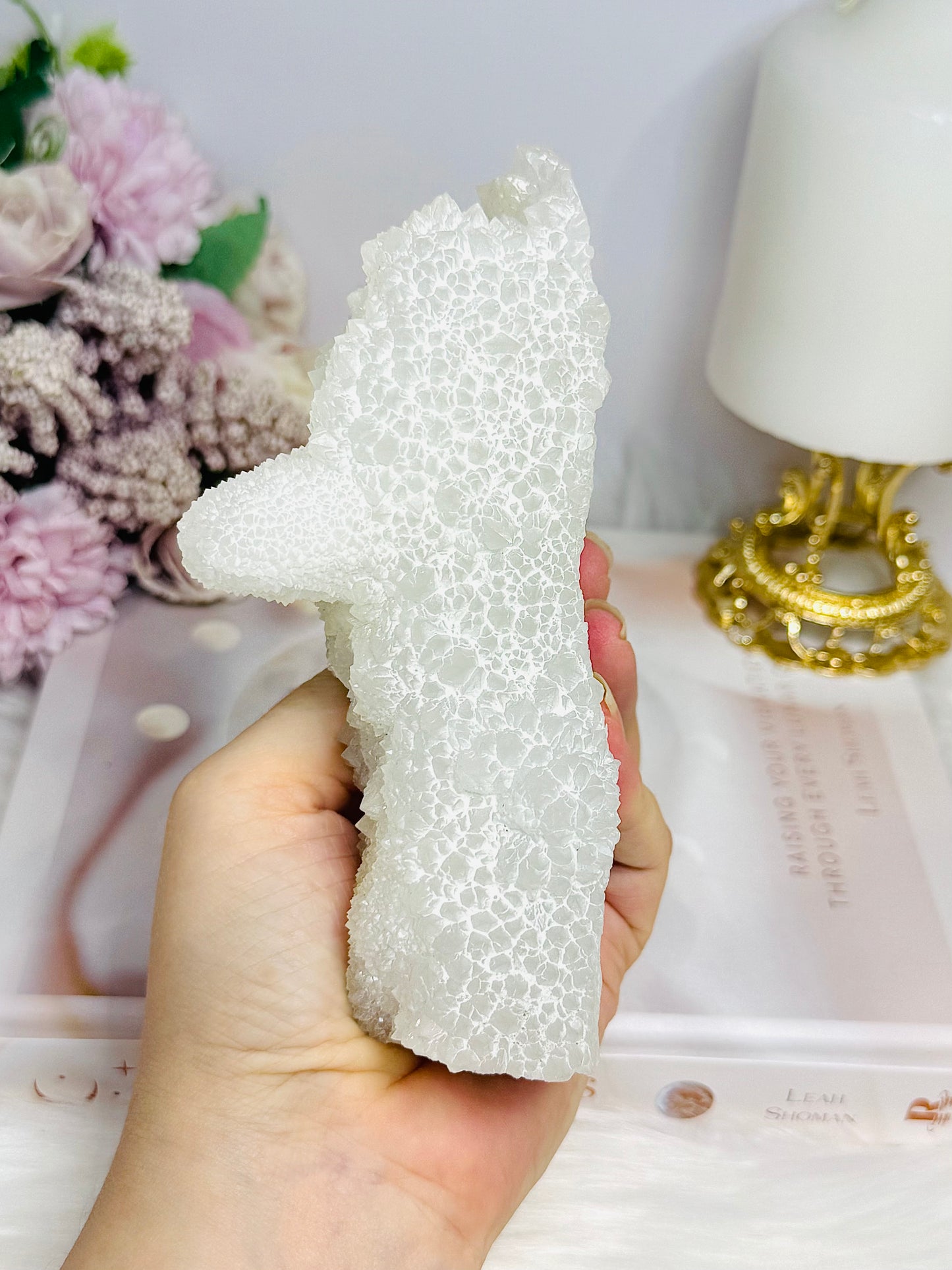 Rare White Apophyllite Crystal Stalactite Formation Specimen 14cm 420g