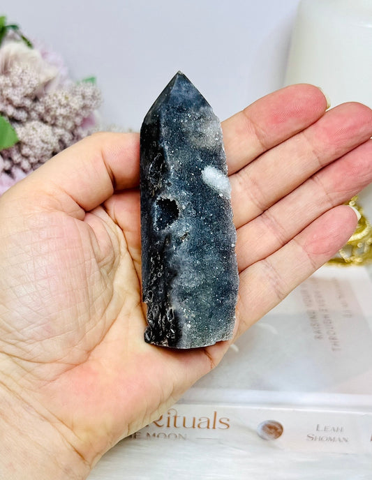 Black Druzy Sphalerite Tower 9.5cm