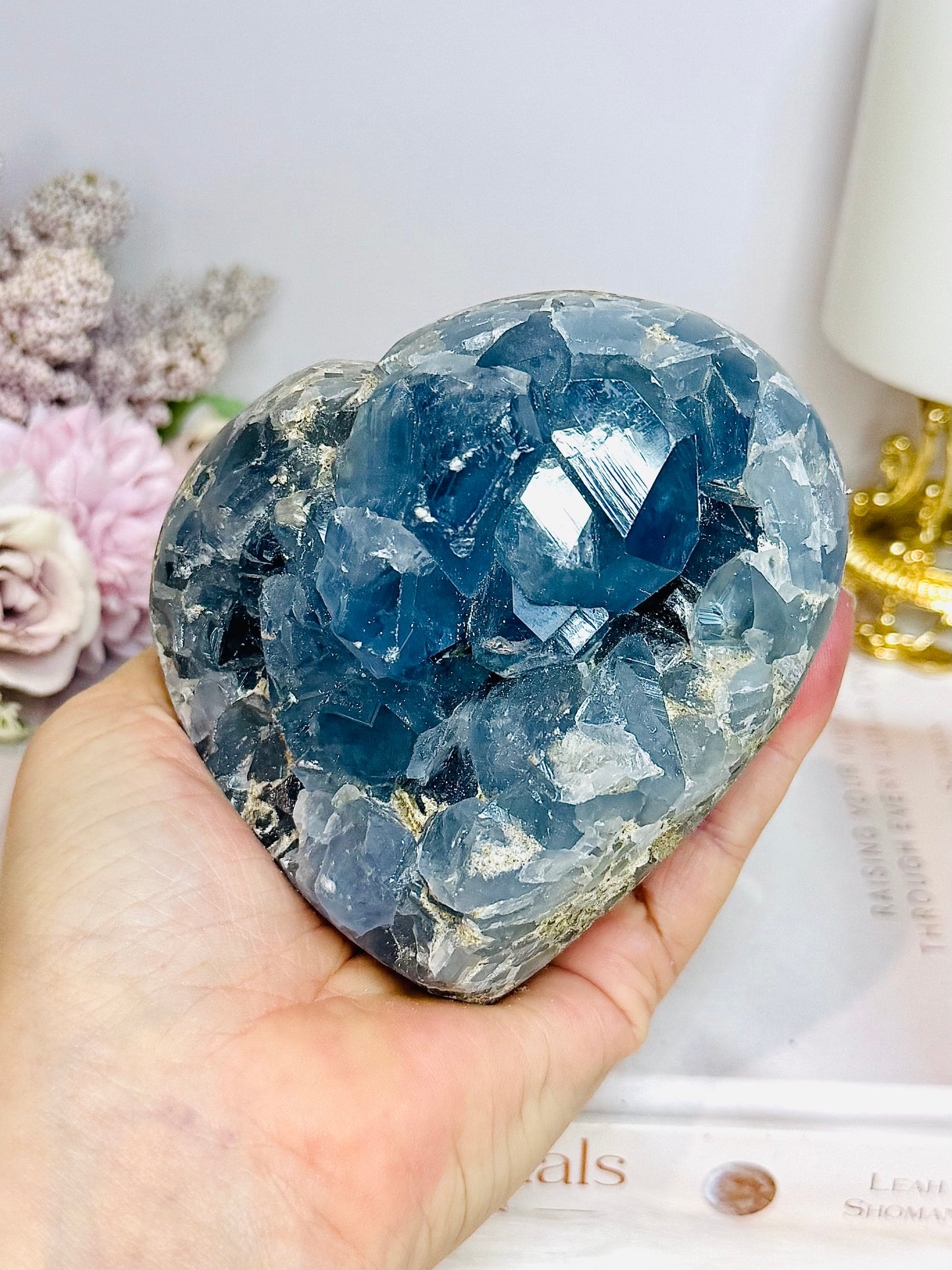 Large Deep Blue Large Chunky Celestite Heart 1.1KG