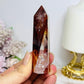 High Grade Fire Quartz Tower with Rainbows 8cm
