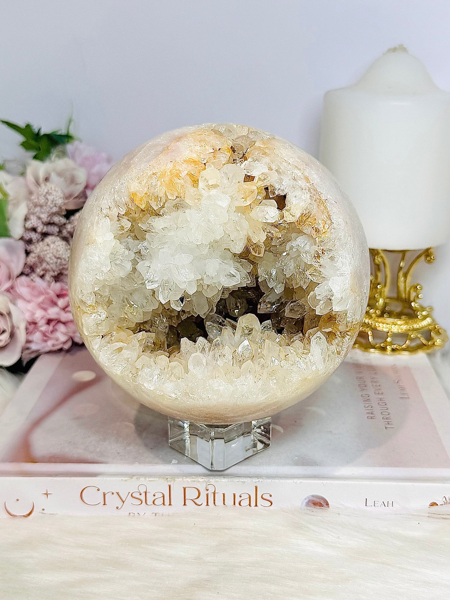 Huge Pink Amethyst Druzy Geode Sphere 11cm 1.86KG