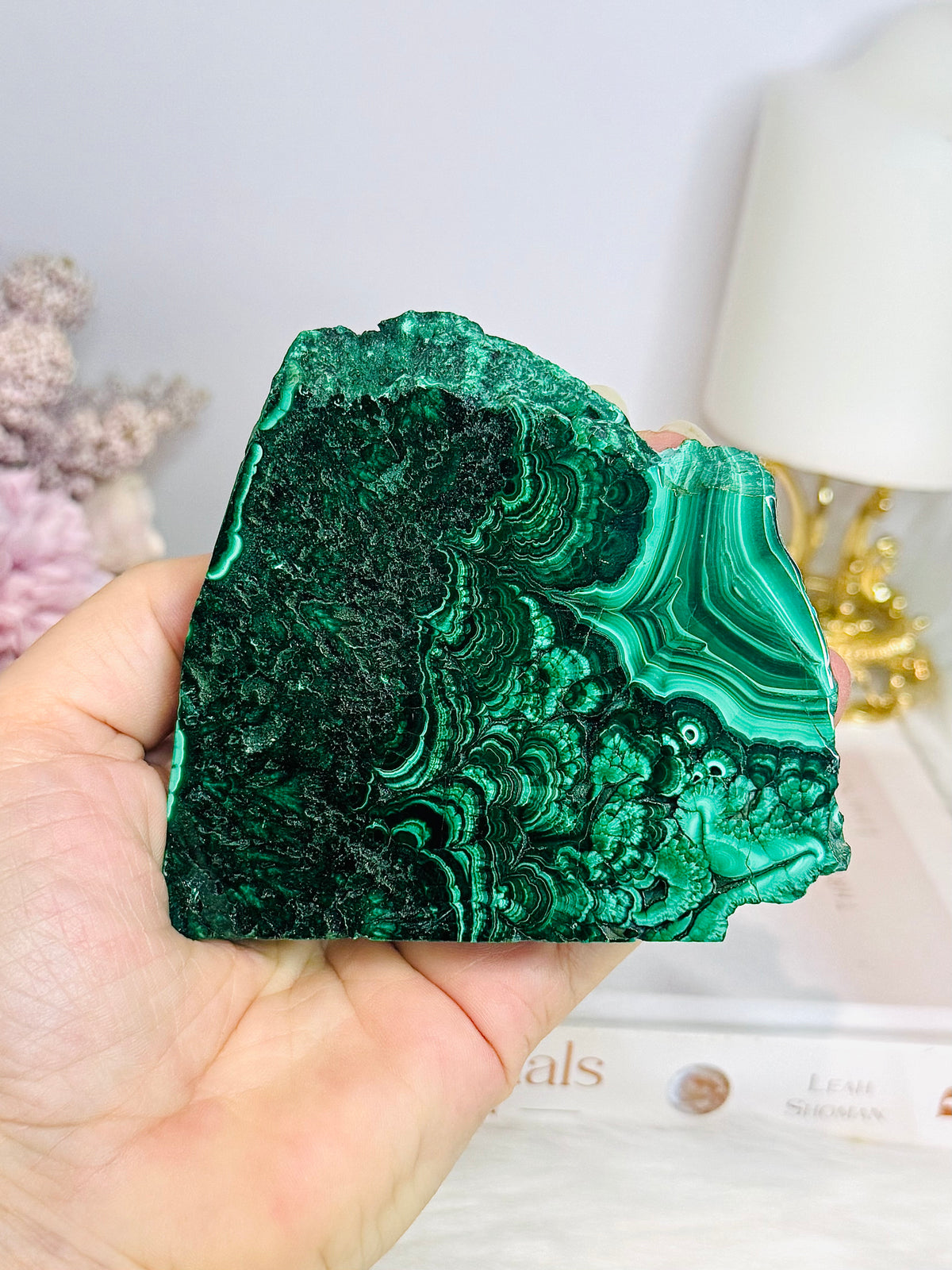 Large Thick Natural AAA Malachite Slab From Congo 9.5cm 262g