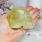 Citrine with Rainbows Carved Skull 397g 8cm
