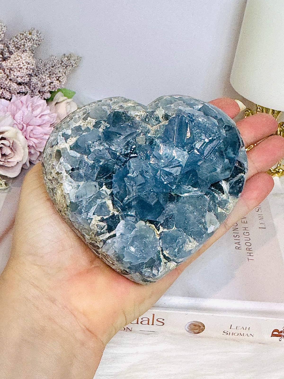 Large Deep Blue Large Chunky Celestite Heart 1.1KG