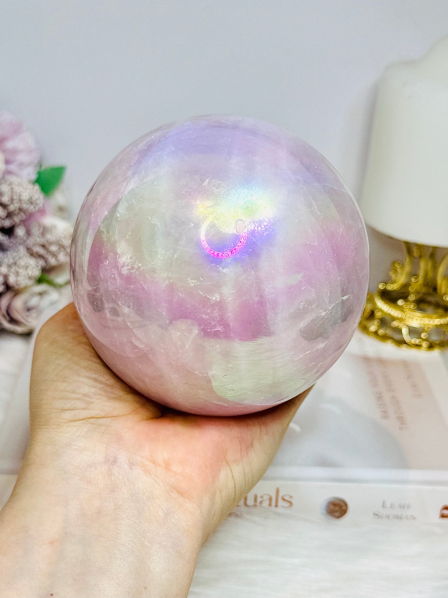 Angel Aura Rose Quartz Sphere 1.2Kg