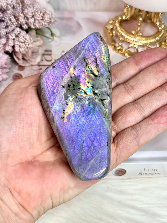 Incredible Purple Flash Natural Labradorite Polished Freeform 233grams