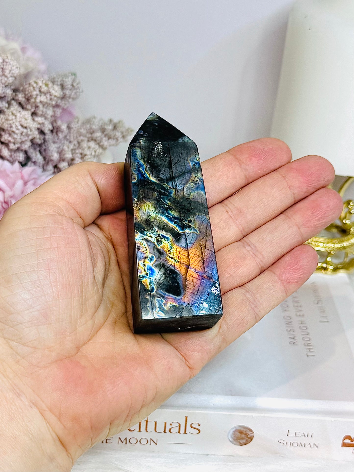 High Grade Labradorite Tower Full of Flash 8.5cm