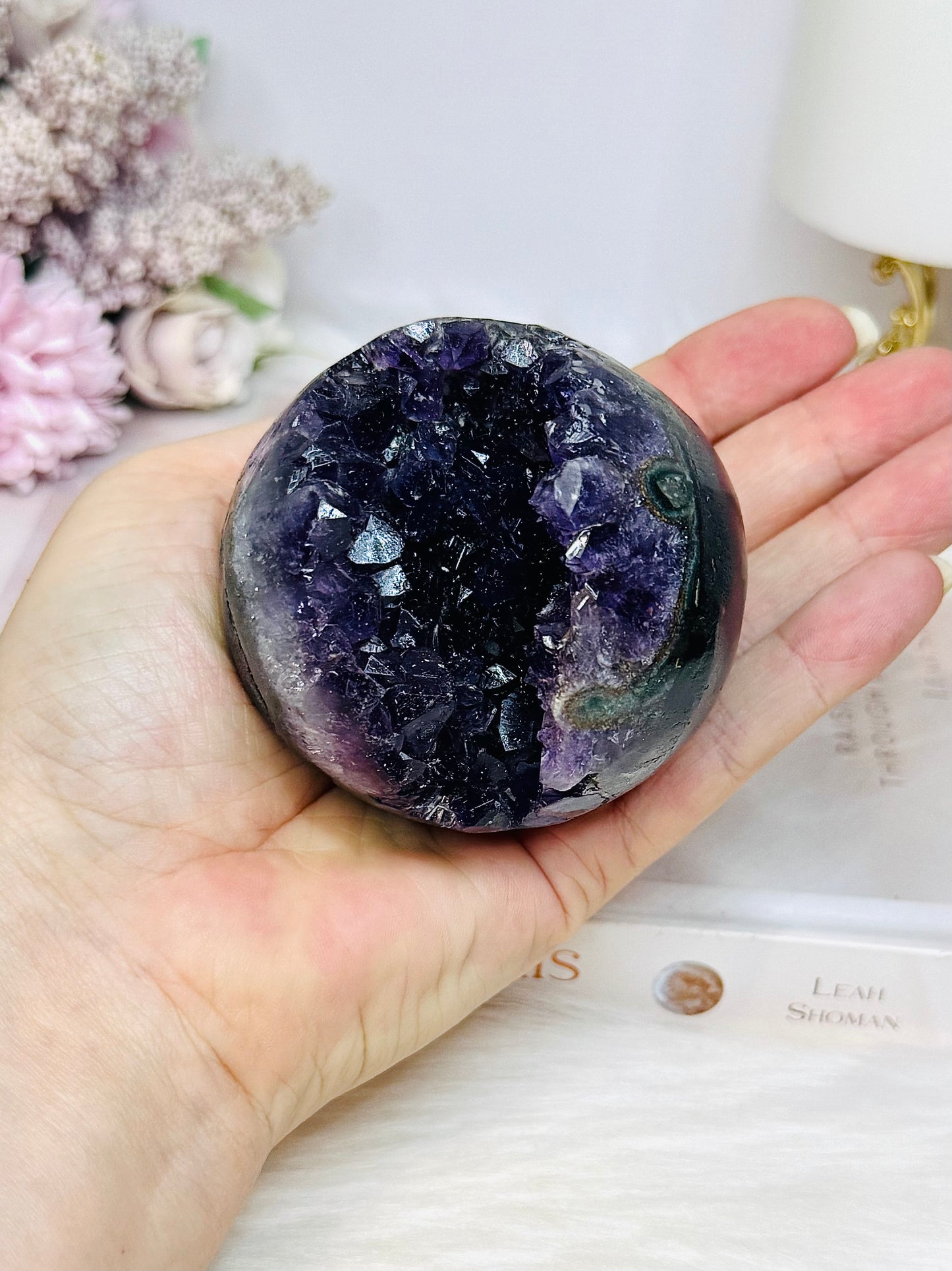 Large Druzy Amethyst Sphere on Stand 359g