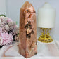 Large Chunky Pink Amethyst Tower 16.5cm 619g (Reduced as chip is imperfect)