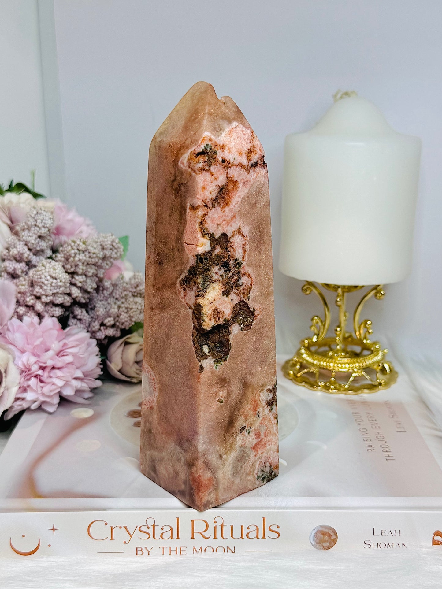 Large Chunky Pink Amethyst Tower 16.5cm 619g (Reduced as chip is imperfect)