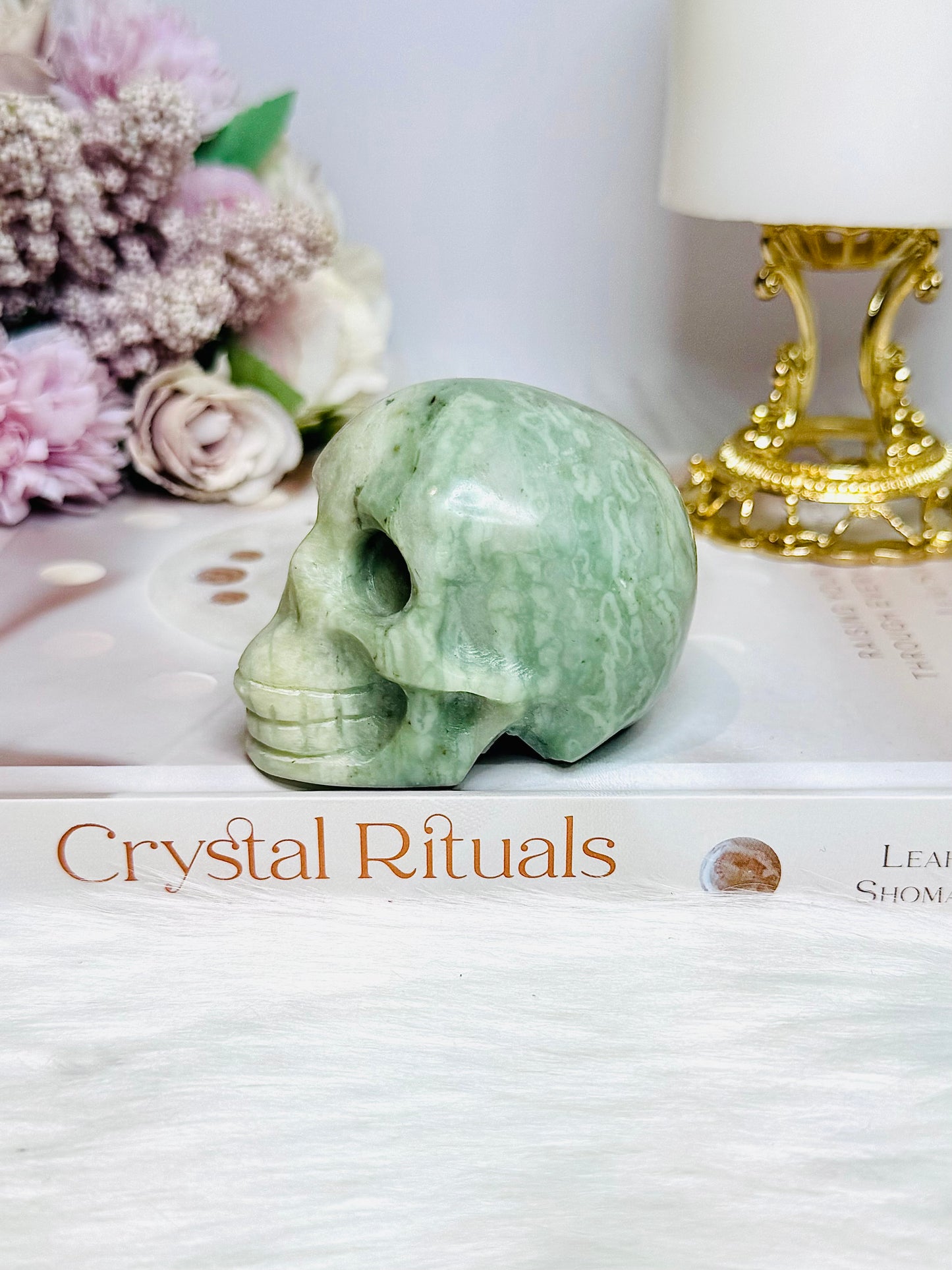Green Jade Skull 270g 7cm