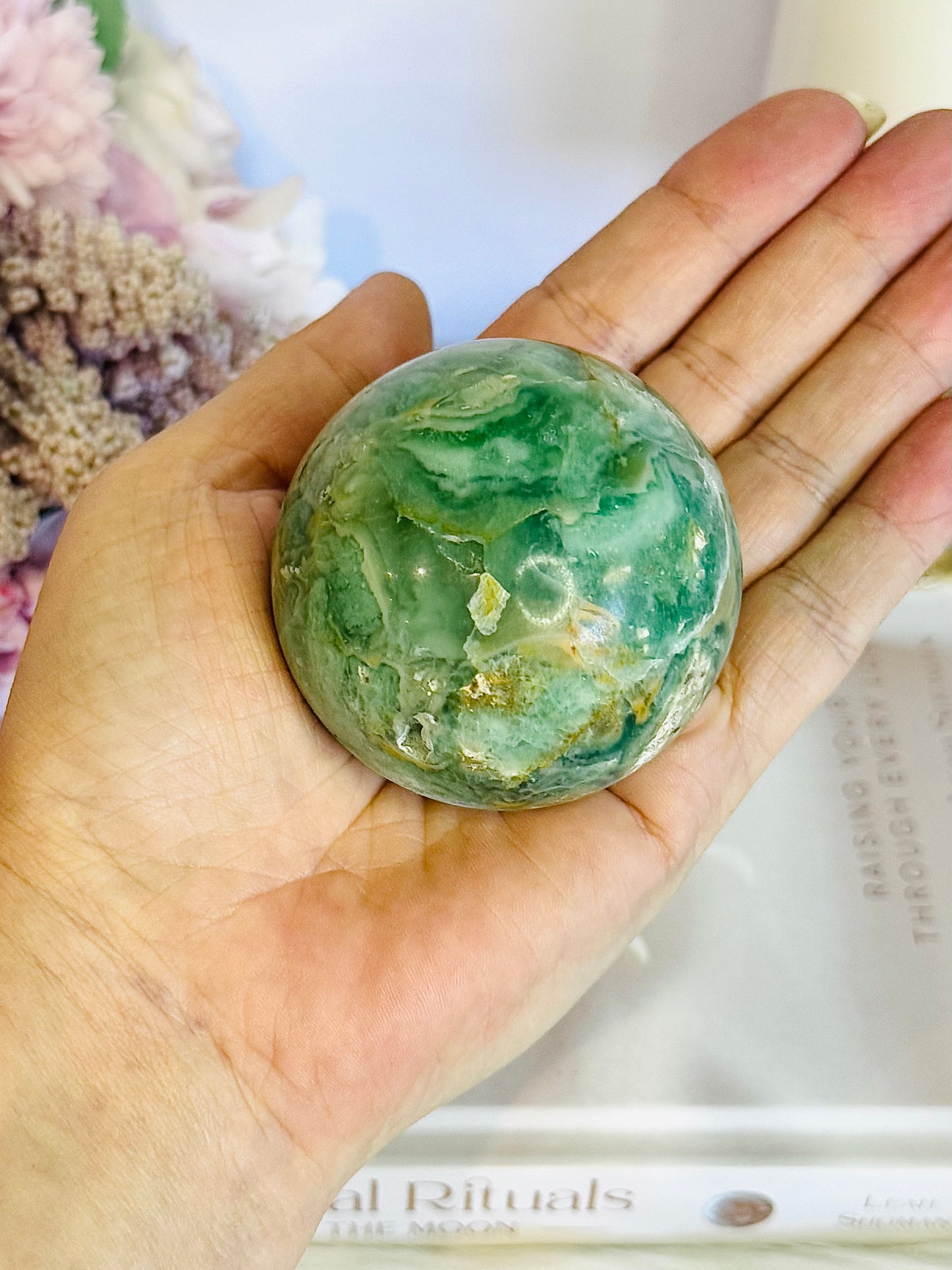 Beautiful Natural Variscite Sphere On Stand 6.5cm