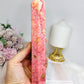 Rare Large Thulite Tower with Epidote Inclusions 20cm
