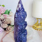 Large 15cm Lepidolite Carved Cockatoo Bird